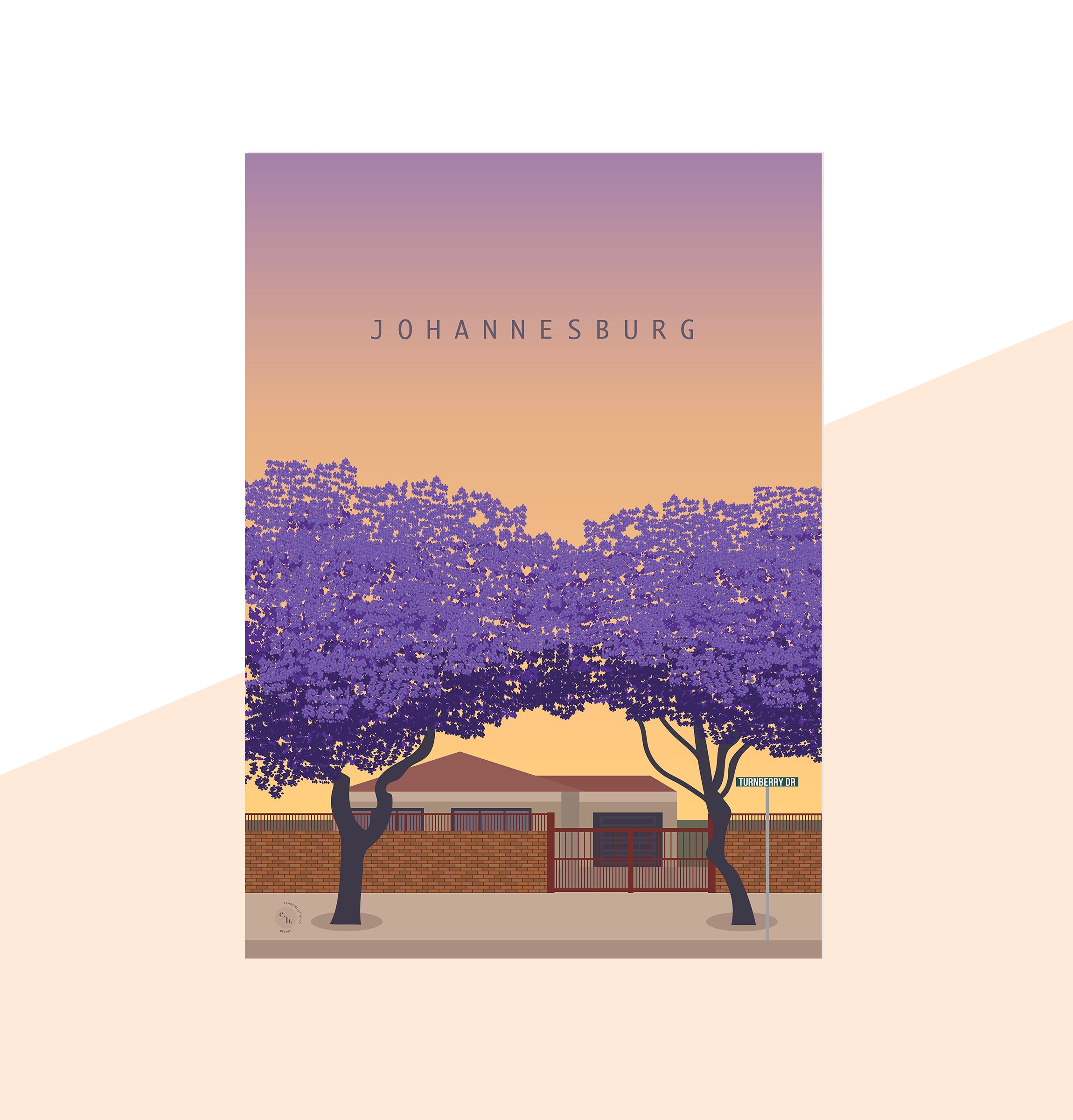 Johannesburg Minimalistisches Reiseposter Grafikdesign Illustration Wandkunst Druck Mattes Poster Bunte Tinte Wohnkultur Geschenk