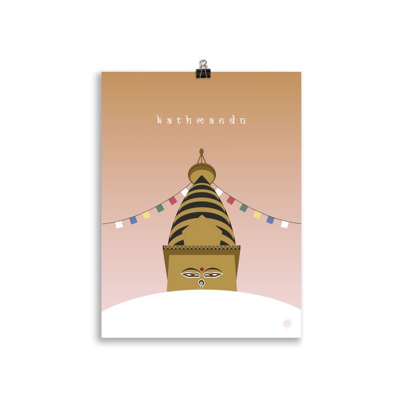Nepal Travel Poster | Kathmandu Minimalist Wall Art Print image 5