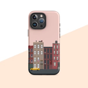 Stevige case voor iPhone® New York City Design Esthetische kunstafdruk duurzame telefoonhoes, iPhone 11, 12, 13, 14, 15, 16 Pro Max Mini