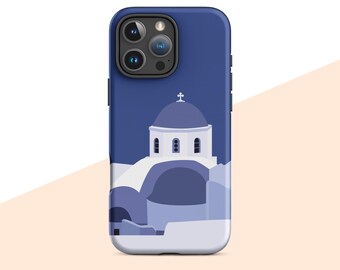 Santorini Greece iPhone Case, Aesthetic Art, Durable Protective Cover
