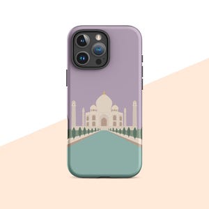 Tough Case for iPhone® Taj Mahal India Design Aesthetic Art Print Durable Phone Cover, iPhone 11, 12, 13, 14, 15, 16 Pro Max Mini