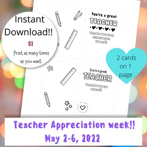 Teacher appreciation card, gift for teacher, teacher gift, teacher thank you, teacher gifts, thank you teacher, unique teacher gift, teacher