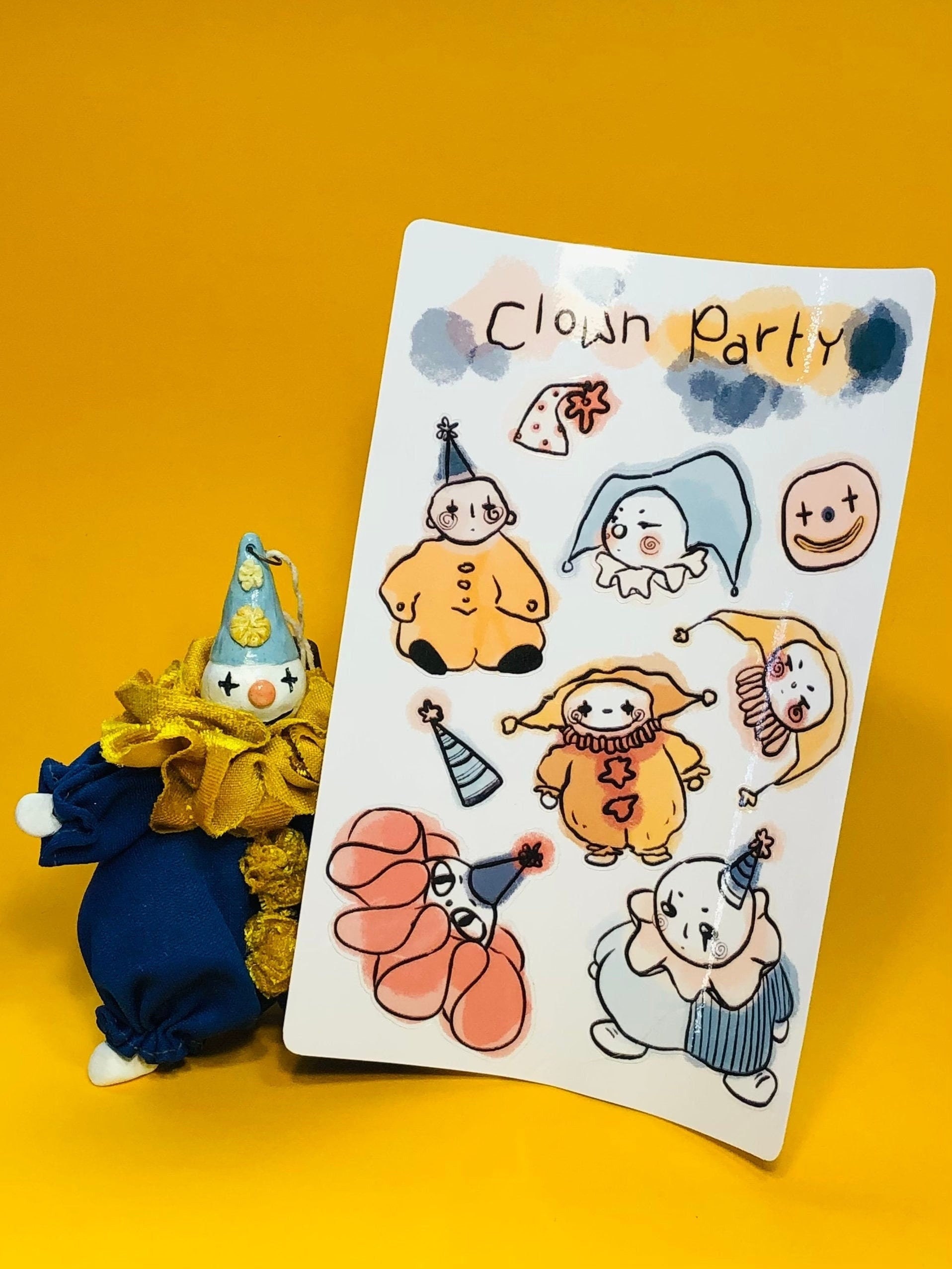 Clown Collection — 3 Sticker Sheet Combo - Etsy