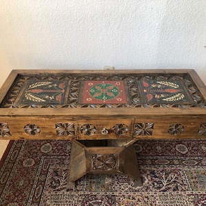 Massivholz Konsolentisch,  Handgefertigt Konsolentisch, Handgeschnitzter Konsolentisch, Eingang Konsoltisch, Console Table Handmade