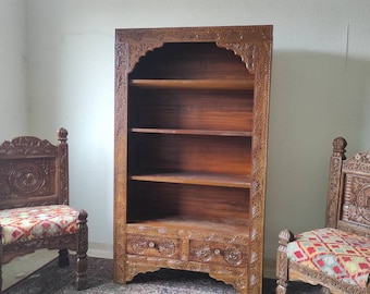 Handmade Bookshelf, Wood Bookcase Orientalstyle