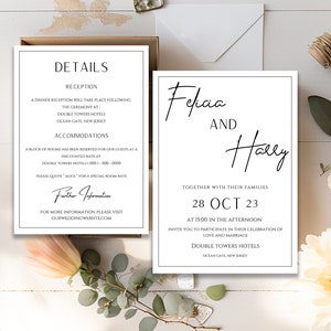 Minimalist Wedding Invitation Personalized , Modern Invitation Cards , Wedding Invitation Elegant , Digital Invitation
