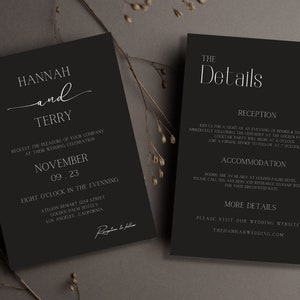 Elegante Hochzeitseinladung Druckbare Einladung Bearbeitbare Minimale Hochzeitseinladungskarte Moderne Einladungsvorlage