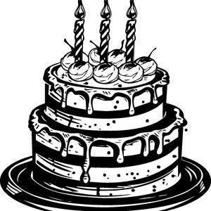 Birthday Cake SVG, Celebration Dessert Clipart, Cutting File, Cricut SVG, Silhouette SVG, Digital Download, Party Decor