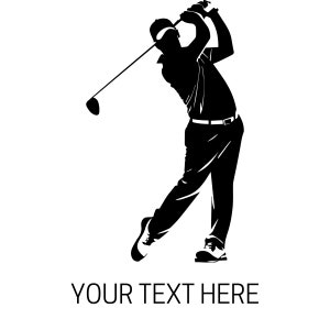 Customizable Golfer Swinging SVG File for Crafts and DIY Projects