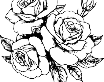 Whimsical Roses SVG, Playful Floral Clipart, Cutting File, Cricut svg, Silhouette SVG, Digital Download, DIY Crafts