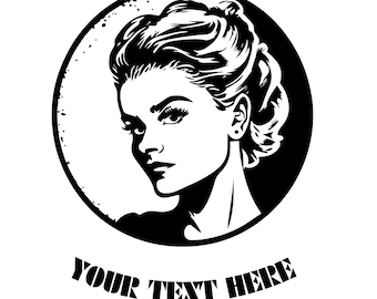 Customizable Female Face SVG File for Crafts and DIY Projects Canva Link