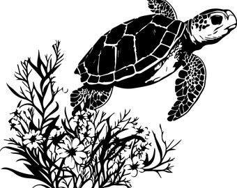 Cute Turtle SVG File for Cricut and Silhouette, Perfect for Crafts and DIY Projects