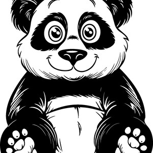 Panda de dibujos animados SVG, imágenes prediseñadas de oso lindo, archivo de corte, Cricut SVG, silueta SVG, descarga digital, regalo para niños