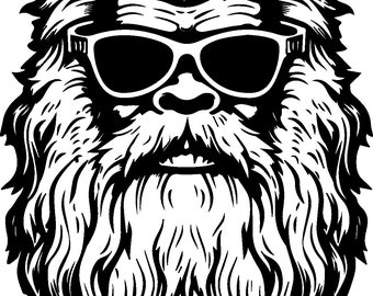 Yeti with Sunglasses SVG, Cool Yeti SVG, Abominable Snowman Clipart, Cutting File, Cricut svg, Silhouette SVG, Digital Download