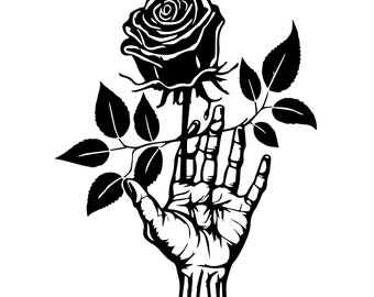 Hand and Rose SVG File for DIY Crafts and Decor