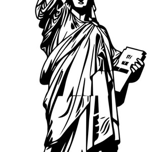 Statua della libertà SVG, Landmark Clipart, File di taglio, Cricut SVG, Silhouette SVG, Download digitale, Arredamento patriottico, Regalo americano
