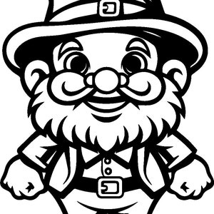 Dessin animé leprechaun SVG, SVG de lutin de la Saint-Patrick, fichier de coupe, Cricut svg, svg Silhouette, téléchargement numérique, travaux manuels