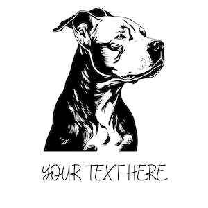 Customizable Pitbull Head SVG File for Crafts and DIY Projects Canva Link
