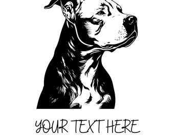 Customizable Pitbull Head SVG File for Crafts and DIY Projects Canva Link