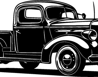 Vintage Truck SVG, Retro Vehicle Clipart, Cutting File, Cricut SVG, Silhouette SVG, Digital Download