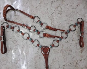 Ensemble collier et laisse en cuir Staffordshire Bull Terrier