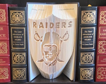 Oakland Raiders Folded Book Art - Football Gift - Raiders Gift - NFL - Personalized Gift - Unique Gifts - Book Sculpture - Book Origami