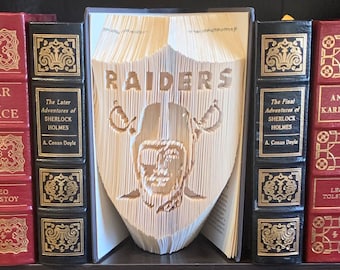 Oakland Raiders Folded Book Art - Football Gift - Raiders Gift - NFL - Personalized Gift - Unique Gifts - Book Sculpture - Book Origami