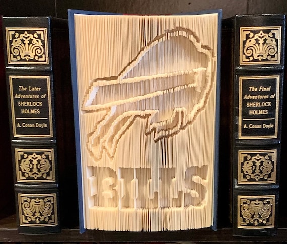 Buffalo Bills Folded Book Art - Football Fan Gift - Personalized Gift - NFL Gift - Unique Gifts - Book Sculpture - Book Origami