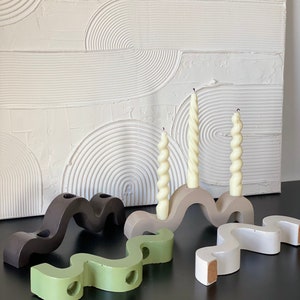 Mold Only !! / Wavy Candle Stick Holder Mold / Concrete / Plaster / Jesmonite / Mold only !!