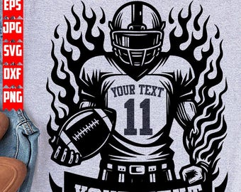 Football Player Svg | Personalize Football svg | American Football Svg | Football Png | Football Cut File | Football Shirt | DXF PNG SVG