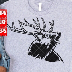 Elch Reh svg | Hirsch Jäger Clipart | Geweih Plotterdatei | Wild One Animal Schablone | Savanne dxf | Geweih Papa Geschenkidee Shirt png | Safari jpeg