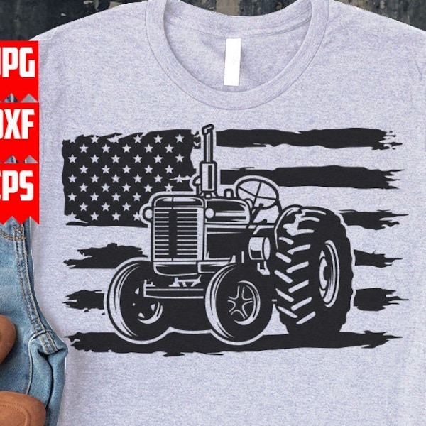 US Tractor svg | Farmer Dad Gift Idea T-shirt Design png | Farm Machine Owner Logo svg | Land Cultivator Cut File | Fertilizer Stencil DXF