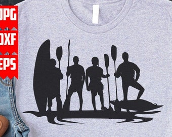 Kajakgängsscen svg | Klippfil för sjöutsikt | Clipart för flodaktivitet och sport | Schablon för kajakpaddling utomhus | T-shirtdesign för kajakpaddlare, presentidé