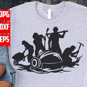 Mining Scene svg | Miner&#39;s Hard Hat Cut File | Underground Head Light Stencil | Mining Pick Axe Clipart | Miner Dad Shirt png | Mine Works