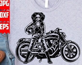 Sexy Afro Girl Biker Svg Files | Afro Girl Rider Svg | afro Biker Svg | Girl Biker Shirt | Girl Biker Decal | Biker Png | Girl Biker Clipart