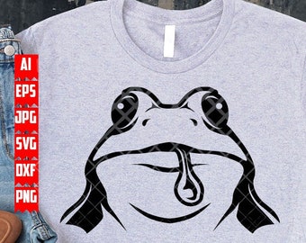 Lustige süße Frosch svg | Frosch Clipart | Frosch Schablone | Frosch png | Guckender Frosch Schnittdatei | Spähendes Tier SVG | Süßes Tier dxf | Sumpf-Svg