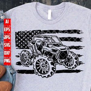 US ATV svg | Sports Dad Clipart | Extreme Rider Cutfile | Rzr Mud Ride dxf | Monster Truck Stencil | USA Racing Shirt png | Offroad Racer