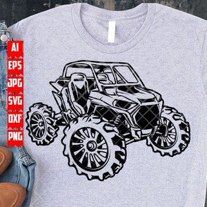ATV svg | Sports Dad Clipart | Extreme Rider Cutfile | Rzr Mud Ride dxf | Monster Truck Stencil | Racing Shirt png | Offroad Muggy Racer jpg