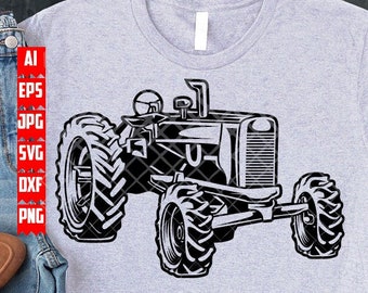 Tractor svg | Trucker Clipart | Heavy Equipment Stencil | Farmer Dad Shirt | Farming Cutfile | Skilled Driver | FarmLife | Machine Operator