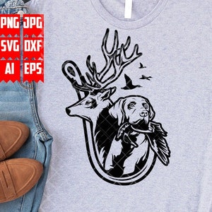 Hirsch Ente Fisch Jagd svg | Geweih Clipart | Jagd Dad Plotterdatei | Camp Life Shirt png | Hunde Jagd Schablone | Entenjäger dxf | Camping