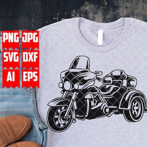 Trike Motorbiker svg | Trike Bike Clipart | Motorcycle Cut File | Biker Dad T-shirt Design Gift Idea png | Bike Shop Owner Logo Monogram dxf