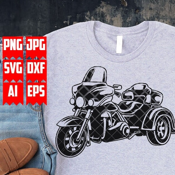 Trike Motorbiker svg | Trike Bike Clipart | Motorcycle Cut File | Biker Dad T-shirt Design Gift Idea png | Bike Shop Owner Logo Monogram dxf