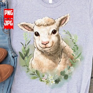 Cute Sheep PNG | Sublimation Png | Cute Animal Png | Farm Sheep Png | Farm Life Shirt Prints | Western Clipart | Wall Art Barn Animal Jpeg