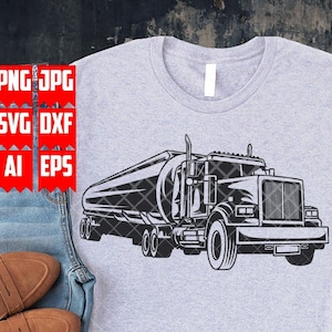 Öltanker Lkw svg | Oiler Transport Fahrzeug Clipart | Oil Tank Truck Cut File | Oiler Dad T-Shirt Design png | Trucker Geschenkidee Schablone