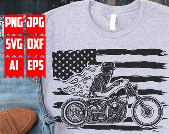 Amerikaanse Biker Skull Svg-bestanden | Flaming Biker Skull png | Amerikaanse motorrijder Svg | Motorrijder Svg | Biker Club Svg | Biker-logo Svg | Motorclub-svg