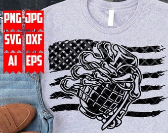 US Flag Fist Bomb svg | Grenade Clipart | Military Weapon Stencil | Fire in the Hole Cut File | Combat War Zone dxf | Veteran T-shirt png