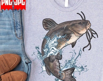 CatFish Png file for Sublimation | CatFish Animal Png | Digital Downloads | catfish Png | Catfish fishing Png | Fish Png | Animal watercolor