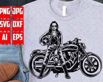 Sexy Girl Biker Svg Files | Girl Rider Svg | Biker Svg | Girl Biker Shirt | Girl Biker Decal | Biker Png | Girl Biker Clipart | Digital
