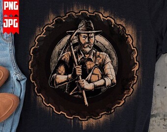Archivos PNG de granjero para sublimación y DTG / DTF de papá granjero / Camiseta FarmLife PNG / Idea de regalo imprimible para dueños de granjas / Impresiones digitales de vida en la granja