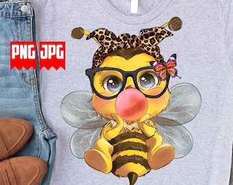 Söt bi med tuggummi PNG | PngSublimering | Söt djurbi PNG | Bi Clipart | Bi PNG | Rolig bi PNG | Glad bi PNG | Bitröja | Bi